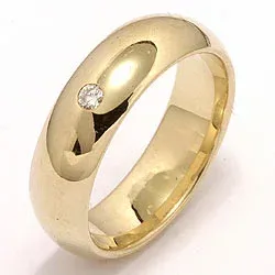 Vielsesring i 14 karat guld 0,05 ct