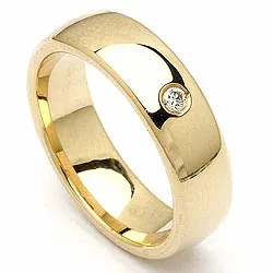 diamant vielsesring i 14 karat guld 0,05 ct