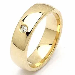 diamant vielsesring i 14 karat guld 0,05 ct