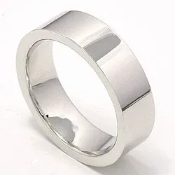 flad vielsesring i 14 karat hvidguld