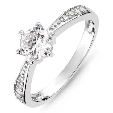 zirkon ring i sølv