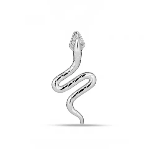 slange zirkon vedhæng med halskæde i sølv