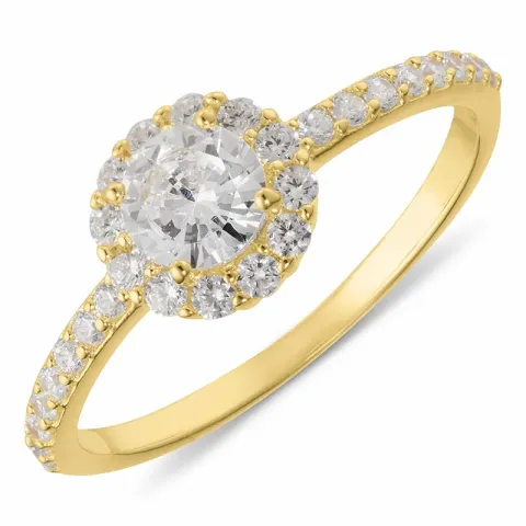 Kollektionsprøve zirkon ring i forgyldt sølv