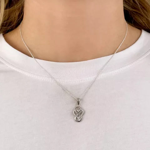 hjerte infinity vedhæng med halskæde i sølv
