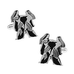 Tvillingerne stjernetegn manchetknapper i Rustfrit stål