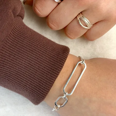 armbånd i sølv 17 plus 3 cm x 9,5 mm