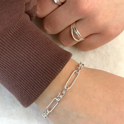 Figaroarmbånd i sølv 17, 18cm x 5,6 mm