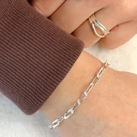 armbånd i sølv 17, 18cm x 3,9 mm