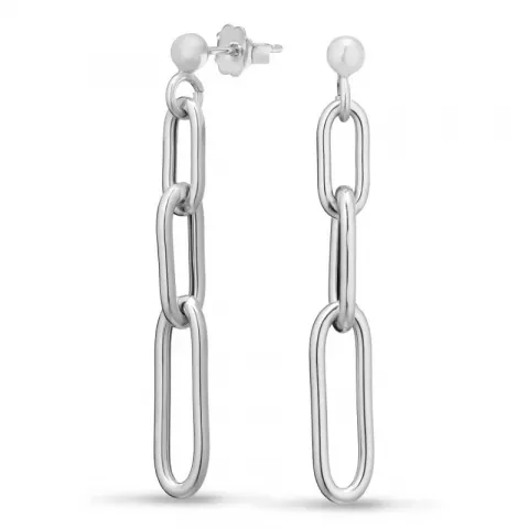 lange kæde øreringe i sølv