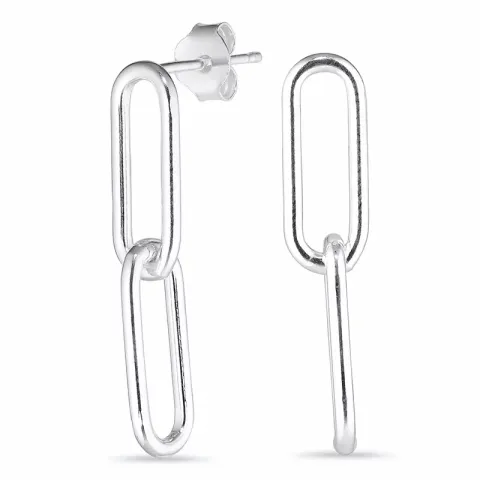 lange kæde øreringe i sølv