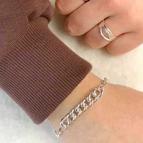 panserarmbånd i sølv 17, 18cm x 8,3 mm