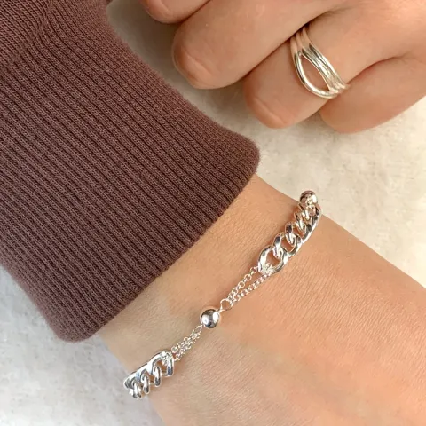 armbånd i sølv 17 plus 3 cm x 6,2 mm