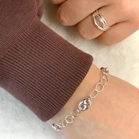 armbånd i sølv 17, 18cm x 7,8 mm