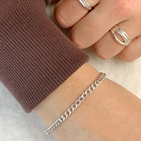 panserarmbånd i sølv x 4,0 mm