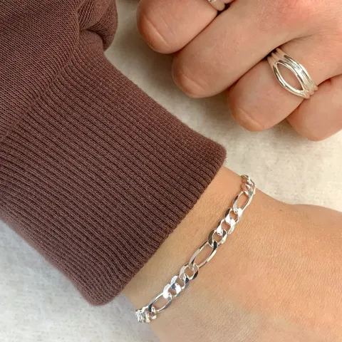 Figaroarmbånd i sølv x 4,9 mm