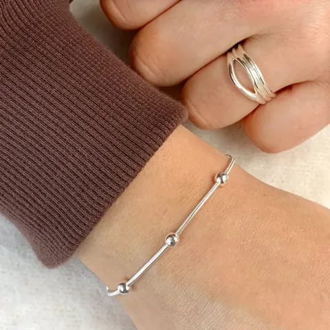 kuglearmbånd i sølv x 4,1 mm