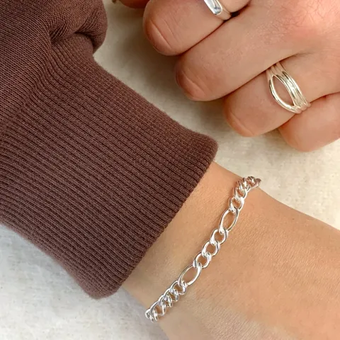 Figaroarmbånd i sølv x 5,0 mm