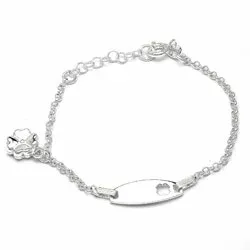 børnearmbånd i sølv med blomstervedhæng i sølv