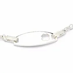 børnearmbånd i sølv med blomstervedhæng i sølv