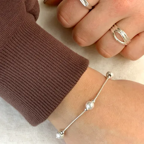 kuglearmbånd i sølv x 6,1 mm