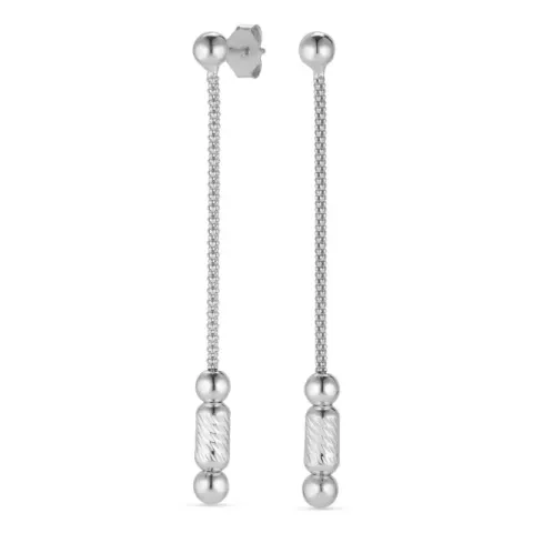 lange kæde øreringe i sølv