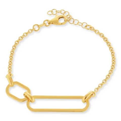 armbånd i forgyldt sølv 17 plus 3 cm x 9,6 mm