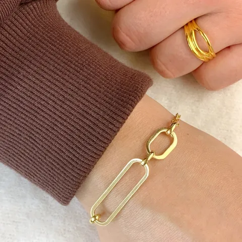 armbånd i forgyldt sølv 17 plus 3 cm x 9,6 mm