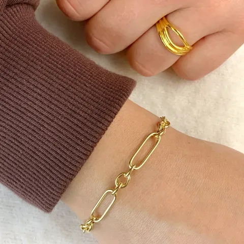Figaroarmbånd i forgyldt sølv x 5,8 mm