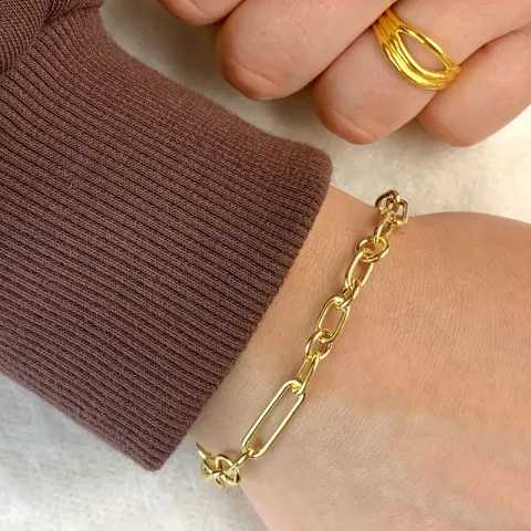 armbånd i forgyldt sølv 17, 18cm x 5,3 mm