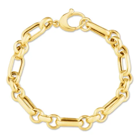 Figaroarmbånd i forgyldt sølv x 6,7 mm