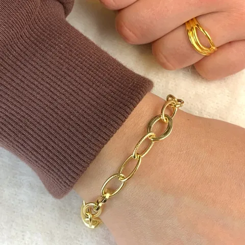 armbånd i forgyldt sølv 17, 18cm x 10,0 mm