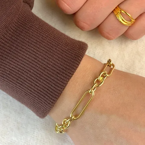 Figaroarmbånd i forgyldt sølv x 7,1 mm