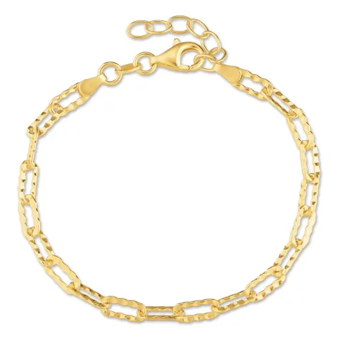 armbånd i forgyldt sølv 17 plus 3 cm x 4,1 mm