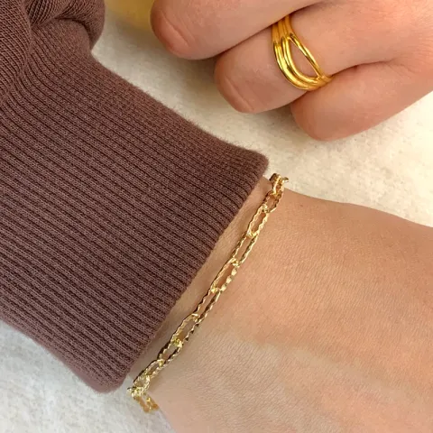 armbånd i forgyldt sølv 17 plus 3 cm x 4,1 mm