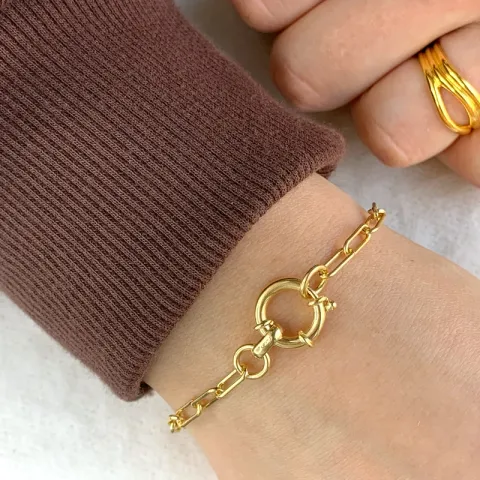 armbånd i forgyldt sølv 17, 18cm x 3,6 mm