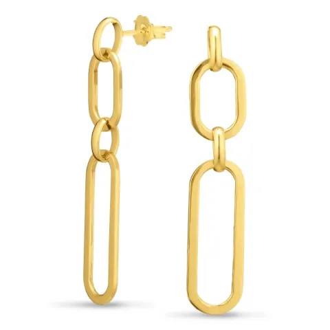 lange kæde øreringe i forgyldt sølv