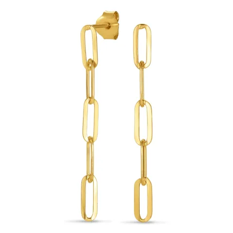 lange kæde øreringe i forgyldt sølv