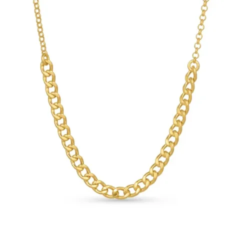 halskæde i forgyldt sølv 42 cm x 3,8 mm