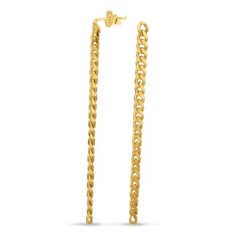 lange  panzer øreringe i forgyldt sølv