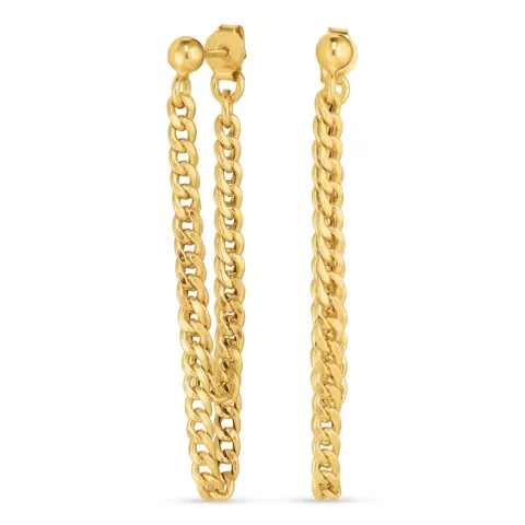 lange  panzer øreringe i forgyldt sølv