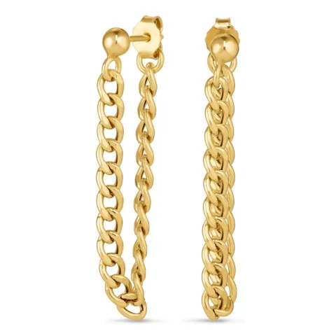 lange  panzer øreringe i forgyldt sølv