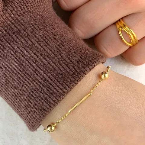 kuglearmbånd i forgyldt sølv 17 plus 3 cm x 5,1 mm