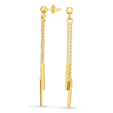 lange kæde øreringe i forgyldt sølv