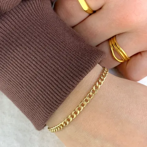 panserarmbånd i forgyldt sølv  x 3,9 mm