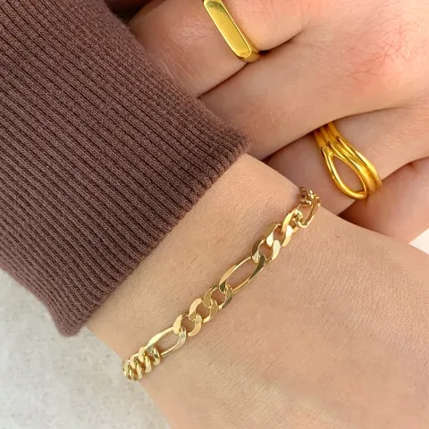 Figaroarmbånd i forgyldt sølv  x 5,0 mm