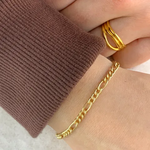 Figaroarmbånd i forgyldt sølv x 3,6 mm