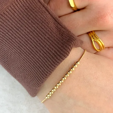 kuglearmbånd i forgyldt sølv 17, 18cm x 3,2 mm