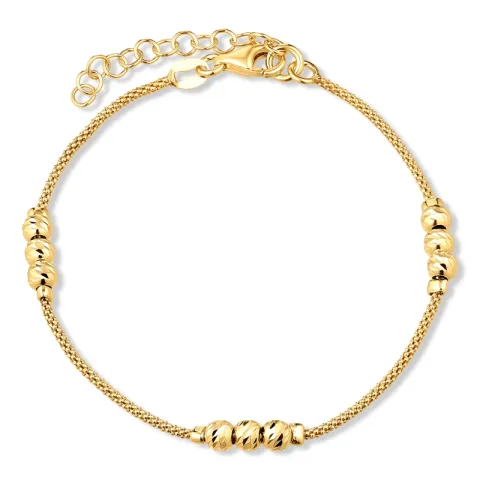 kuglearmbånd i forgyldt sølv 17 plus 3 cm x 3,9 mm