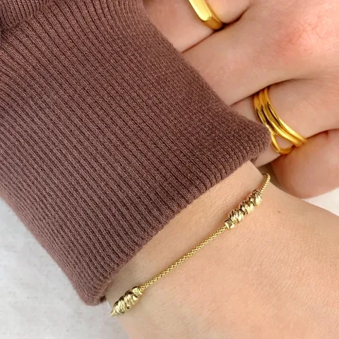 kuglearmbånd i forgyldt sølv 17 plus 3 cm x 3,9 mm