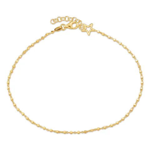 stjerne ankelkæde i forgyldt sølv med vedhæng i forgyldt sølv